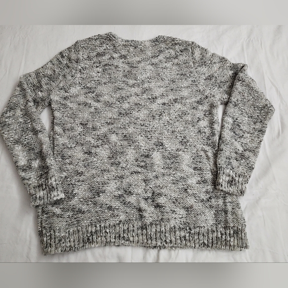 Croft & Barrow V Neck Marled Sweater Women's XL White Black - Picture 2 of 11